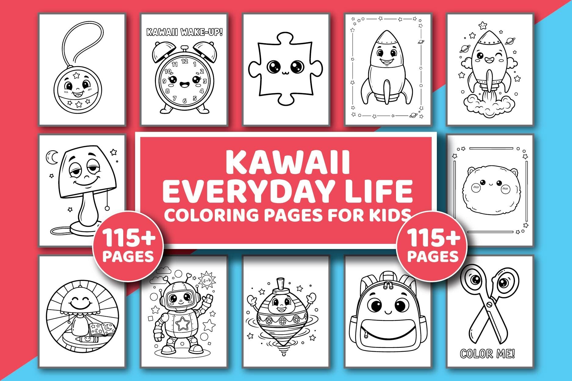Kawaii Everyday Life Coloring Pages Kids