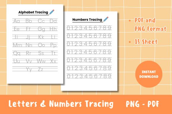 Letters & Numbers Tracing Worksheets