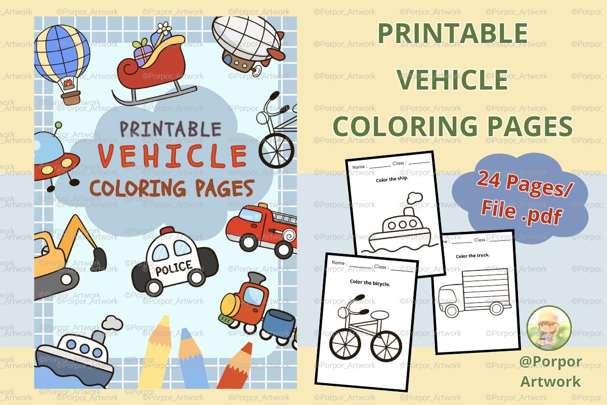 Printable Vehicle Coloring Pages