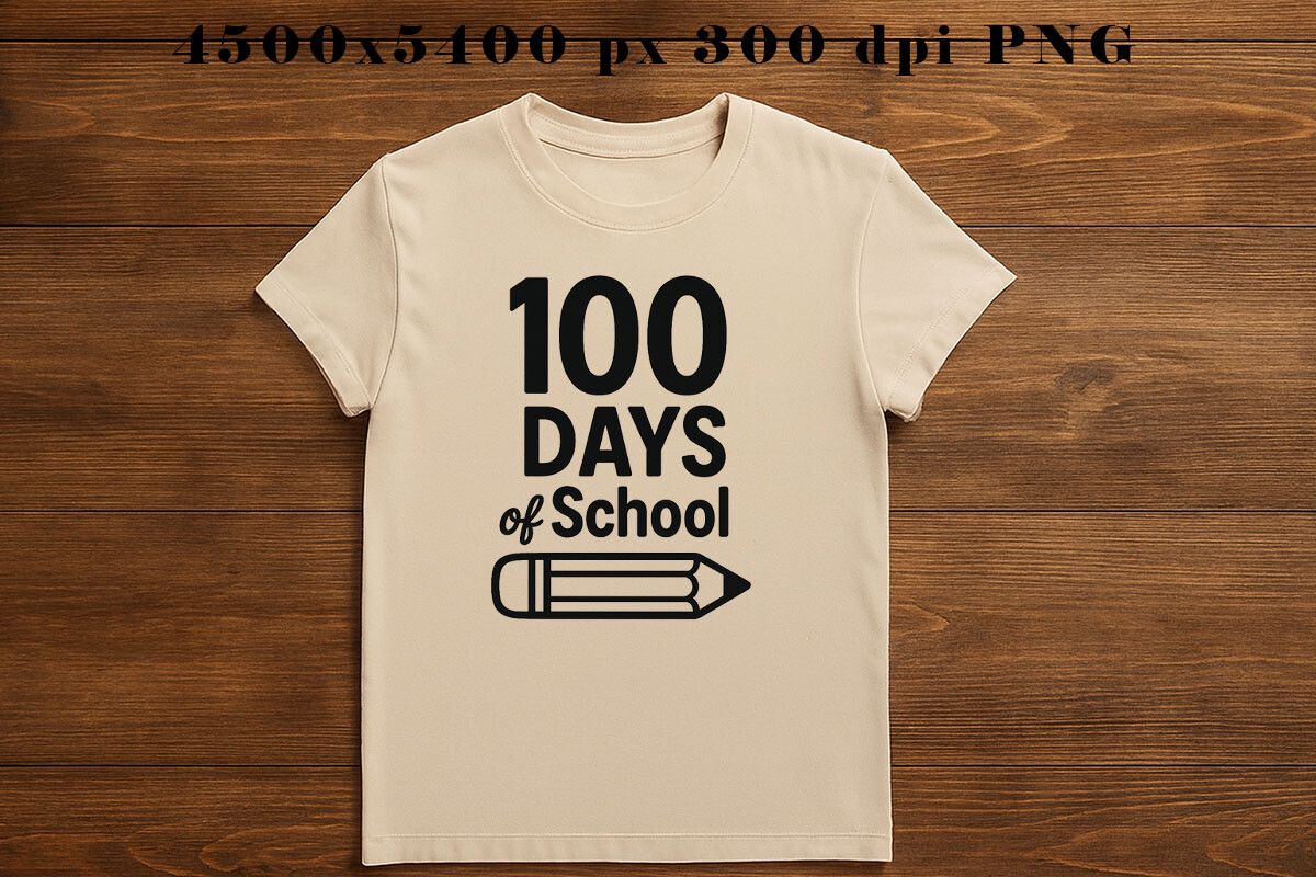 100 Days of School PNG Design
